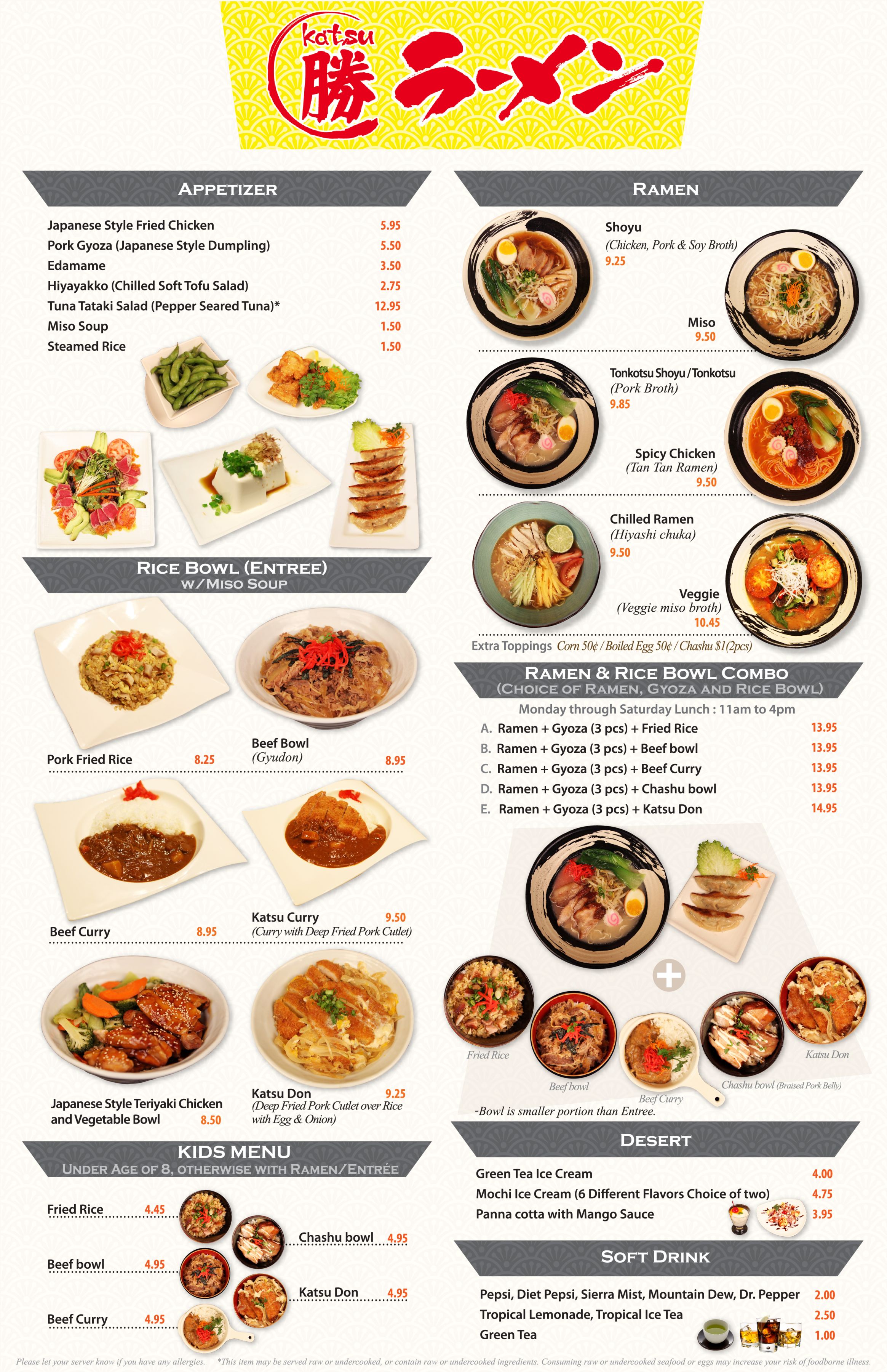 Menu Katsu Ramen Try Our Authentic Japanese Ramen In Colorado 